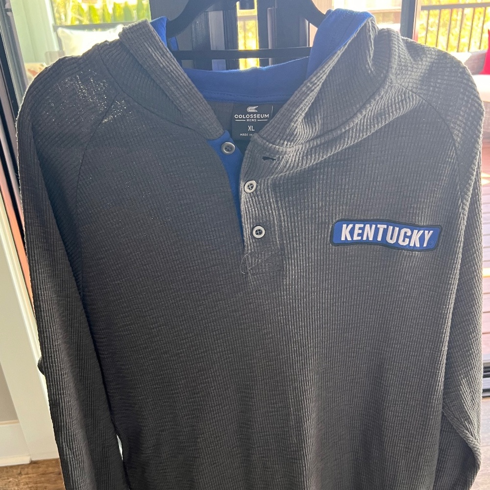 Men’s, University of Kentucky Hooded, Henley Shirt